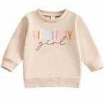 1e verjaardag sweater Birthday Girl, Kinderen en Baby's, Babykleding | Maat 80, Nieuw, Sweet-One, Truitje of Vestje, Verzenden