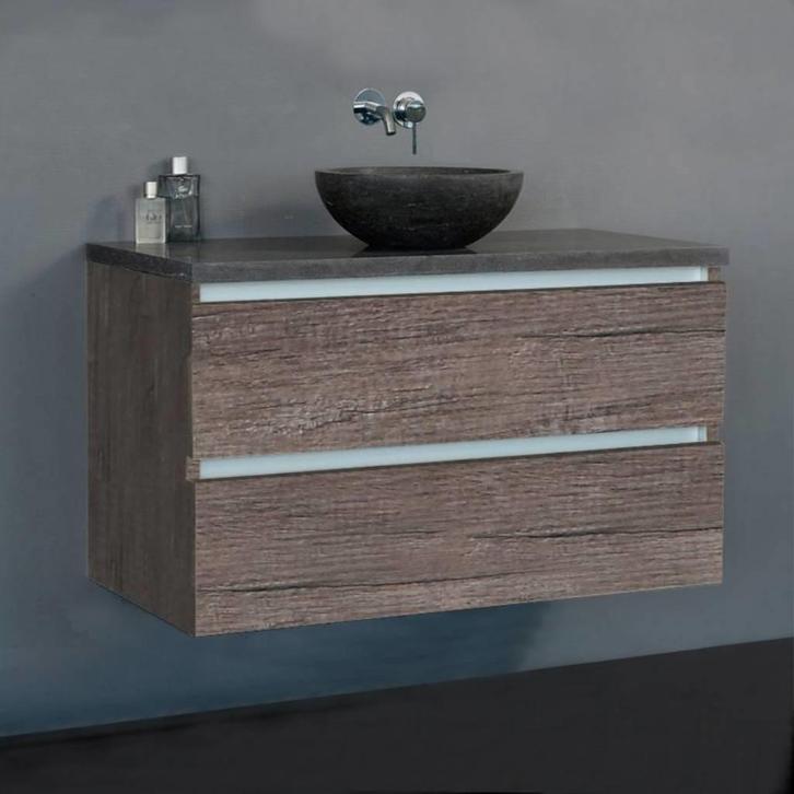 Badmeubel Trend Dynasty 80 Cm Met natuurstenen waskom (4, Huis en Inrichting, Badkamer | Badkamermeubels, Ophalen of Verzenden
