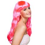 Pruik Lang Haar Fuchsia, Verzenden, Nieuw