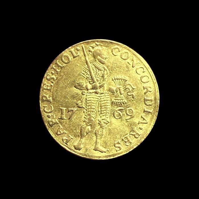 Nederland, Dordrecht Gouden Dukaat 1769 / PR- / scherpe slag, Postzegels en Munten, Munten | Nederland