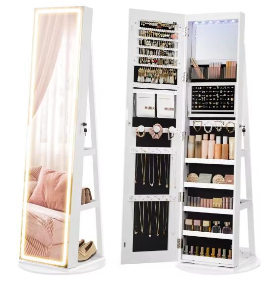 Sieradenkast met Spiegel en LED– Afsluitbaar en Ruimtebespar, Huis en Inrichting, Lampen | Overige, Nieuw, Verzenden