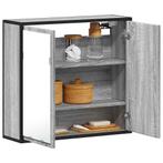 vidaXL Badkamerspiegelkast 65x20x60 cm bewerkt hout grijs, Verzenden, Nieuw