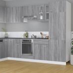 vidaXL Vitrinekast hangend Lyon 60x31x60 cm bewerkt hout, Verzenden, Nieuw, Grijs