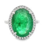 Ring Platina - 5.39ct. tw. Smaragd - Diamant, Nieuw