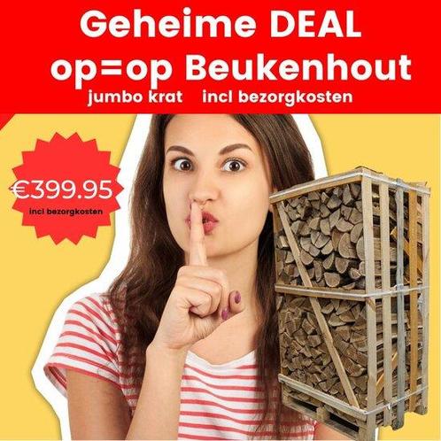 SALE-Haardhout Beuken jumbo krat, Tuin en Terras, Haardhout, Verzenden