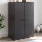 vidaXL Dressoir 67x39x107 cm staal zwart, Verzenden, Nieuw, 50 tot 100 cm, Metaal