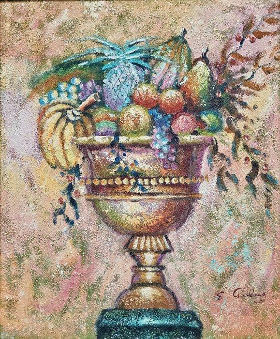 European school (XX) - Tropical still life, Antiek en Kunst, Kunst | Schilderijen | Klassiek