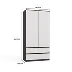 kledingkast  antraciet wit 90 cm Antraciet wit (Slaapkamer), Huis en Inrichting, Verzenden, Nieuw, 50 tot 100 cm, 150 tot 200 cm