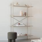 *WOONWINKEL* Beige Stellingkast Hout En Metaal, Verzenden, Nieuw