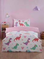 Peuter dekbedovertrek Dino Daisy  - microvezel  - 120x150 +, Kinderen en Baby's, Kinderkamer | Beddengoed, Verzenden, Nieuw