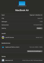 Apple Macbook air M1, Zo goed als nieuw, Verzenden