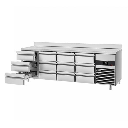 GGM Gastro | Koelwerkbank PREMIUM - 2330x700mm - 12 laden &, Zakelijke goederen, Horeca | Meubilair en Inrichting, Verzenden
