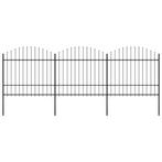 vidaXL Tuinhek met speerpunt staal 537x175 cm zwart, Tuin en Terras, Schuttingen, Verzenden, Nieuw, IJzer, Minder dan 1 meter