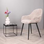 Eetkamerstoel met armleuning  Stof Taupe & Beige -, Huis en Inrichting, Stoelen, Ophalen of Verzenden, Nieuw