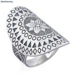 Zilveren flower art mandala ring, Verzenden, Nieuw, Zilver