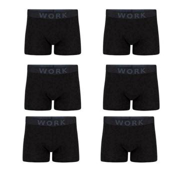 Set van 6 WORK boxershorts black, extra sterk