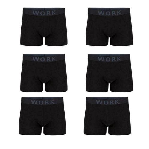 Set van 6 WORK boxershorts black, extra sterk, Kleding | Heren, Sokken en Kousen, Zwart, Nieuw, Overige maten, Ophalen of Verzenden