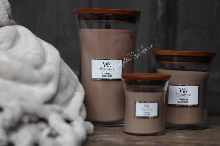 WoodWick Cashmere Large, Huis en Inrichting, Woonaccessoires | Kandelaars en Kaarsen, Nieuw, Ophalen of Verzenden