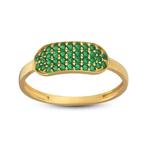 Zonder Minimumprijs - Ring - 14 karaat Geel goud Smaragd, Sieraden, Tassen en Uiterlijk, Ringen, Nieuw