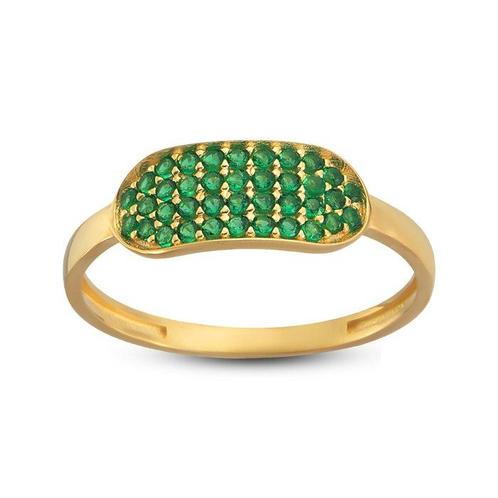 Zonder Minimumprijs - Ring - 14 karaat Geel goud Smaragd, Sieraden, Tassen en Uiterlijk, Ringen