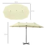 TRUUSK Dubbele Parasol, Verkeerslichtparasol, Dubbele Paraso, Tuin en Terras, Parasols, Verzenden, Nieuw