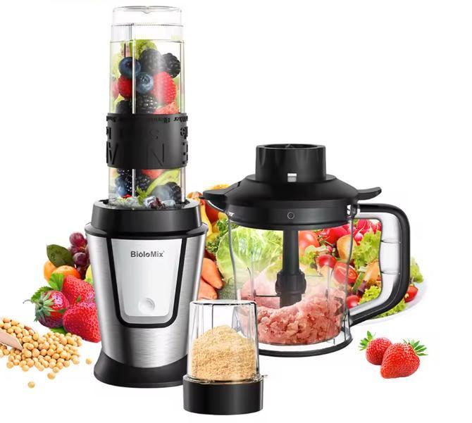 3-in-1 blender 700W met hakmolen, grinder en drinkbeker, Huis en Inrichting, Keuken | Keukenelementen, Nieuw, Verzenden