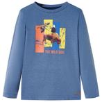 vidaXL Kindershirt met lange mouwen 128 gemêleerd blauw, Verzenden, Nieuw