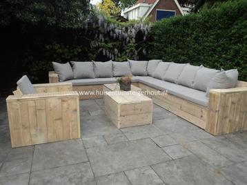 Steigerhout loungebank loungeset hoekbank Showroom Open beschikbaar voor biedingen