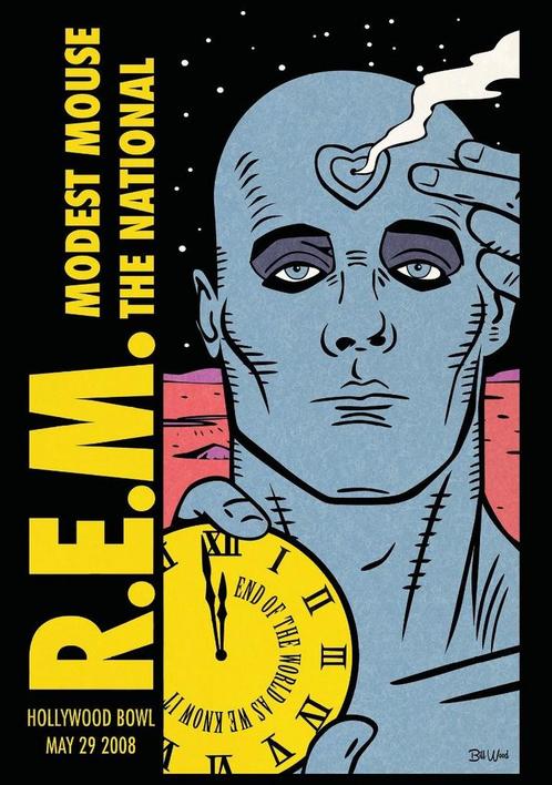 Posters - Poster REM R.E.M. - Hollywood Bowl, Verzamelen, Muziek, Artiesten en Beroemdheden, Zo goed als nieuw, Verzenden