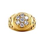 Gouden entourage ring met diamant 14 krt, Ophalen of Verzenden, Nieuw