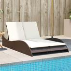 vidaXL Ligbed met kussens 114x205x73 cm poly rattan bruin, Tuin en Terras, Ligbedden, Verzenden, Nieuw