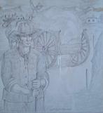 Hector Nava (1873-1940) - Contadino e carro di buoi