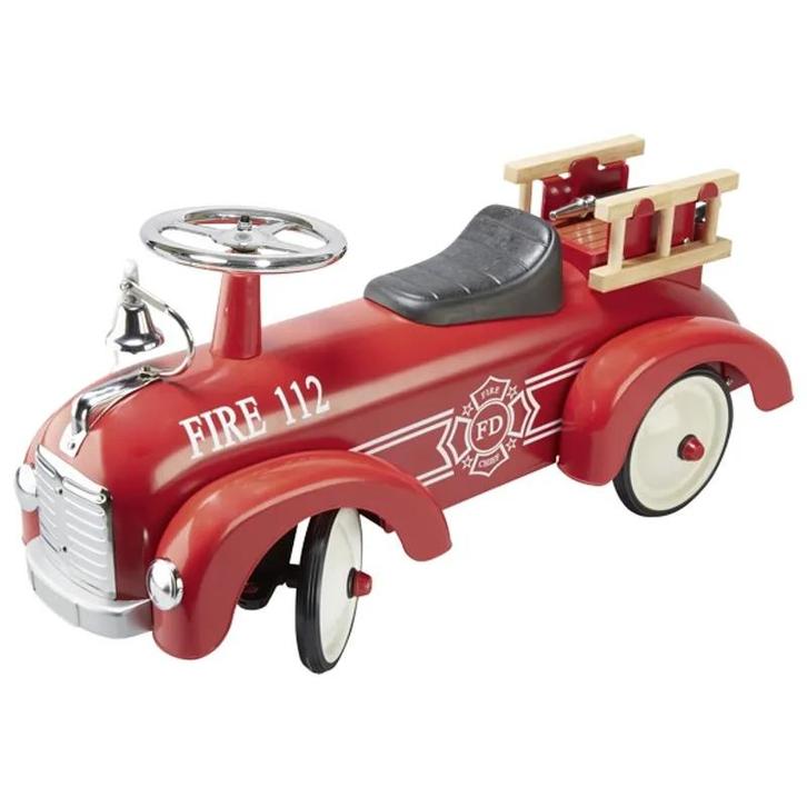 Retro Loopauto Brandweer (Loopautos), Kinderen en Baby's, Speelgoed | Buiten | Voertuigen en Loopfietsen, Nieuw, Ophalen of Verzenden