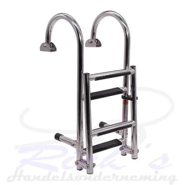 Zwemtrap RVS 316 - Dekmontage - opklapbaar 4 treden, Watersport en Boten, Bootonderdelen, Nieuw, Ophalen of Verzenden