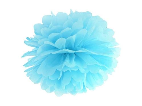 Pompon Hemelsblauw 25cm, Hobby en Vrije tijd, Feestartikelen, Nieuw, Verzenden