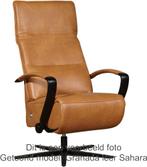 leren industriële relaxfauteuil - zithoogte medium -  ( leer, Huis en Inrichting, Fauteuils, Nieuw, Ophalen of Verzenden, 50 tot 75 cm