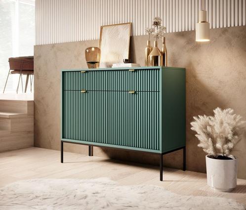 Dressoir groen 104x39x83 cm goud hotel chique, Huis en Inrichting, Kasten | Dressoirs, 25 tot 50 cm, Nieuw, 100 tot 150 cm, Verzenden