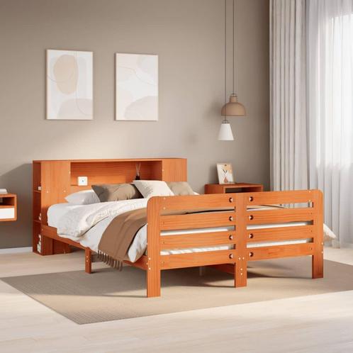 vidaXL Bedframe zonder matras massief grenenhout wasbruin, Huis en Inrichting, Slaapkamer | Bedden, 140 cm, 200 cm, Bruin, Tweepersoons