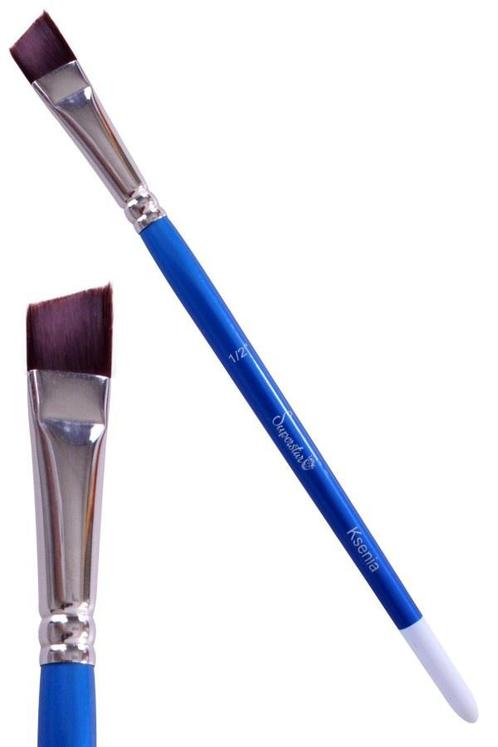 Blauwe Schmink Penseel Angle Nr.1/2, Hobby en Vrije tijd, Feestartikelen, Nieuw, Verzenden
