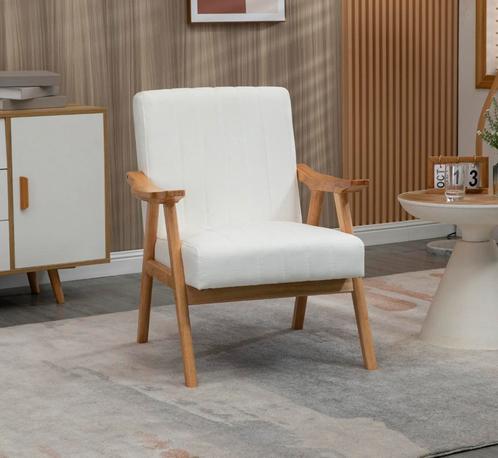 Elegante Fluwelen Fauteuil met Houten Poten – Comfortabel, Huis en Inrichting, Stoelen, Nieuw, Verzenden