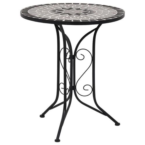 Mozaiek Tafel Grijs 60cm | OP = OP | Tuin & Balkon, Huis en Inrichting, Tafels | Salontafels, 50 tot 100 cm, Rond, Nieuw, 50 tot 75 cm