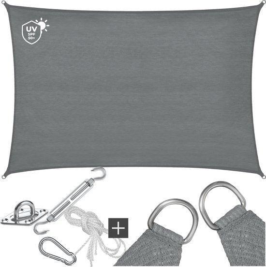 2dekans | tectake® Rechthoekig Schaduwdoek Sunny - 3 x 4 m -, Tuin en Terras, Zonneschermen, Zo goed als nieuw, Ophalen of Verzenden