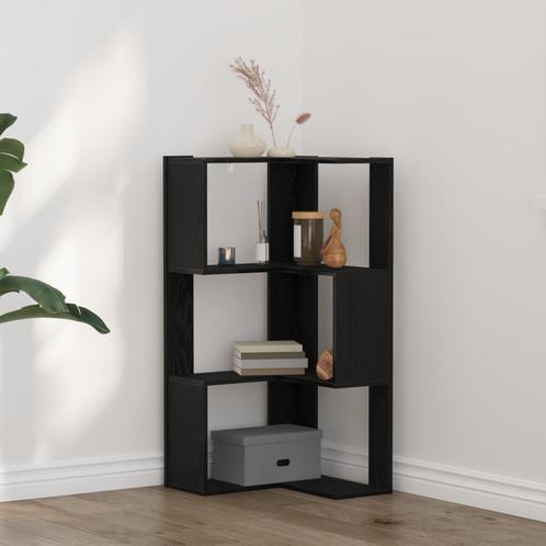 vidaXL Hoekboekenkast 3-laags 50x50x102 cm hout zwart, Huis en Inrichting, Kasten | Boekenkasten, Nieuw, 50 tot 100 cm, Overige houtsoorten