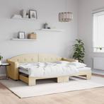 vidaXL Slaapbank met onderschuifbed 80x200 cm stof, Eenpersoons, Verzenden, Nieuw, 80 cm