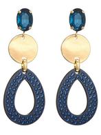 Oorbellen Fancy Blauw, nikkelvrije oorbel, Verzenden, Nieuw