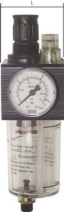 FRL G1/4 1400l/min 0.5-10.0bar/7-145psi Auto Polycarbonaat, Doe-het-zelf en Verbouw, Verzenden, Nieuw