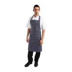 Whites halterschort blauw-wit gestreept | Polyester/Katoen |, Verzenden, Nieuw in verpakking