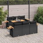 vidaXL 7-delige Loungeset met kussens poly rattan acacia, Tuin en Terras, Tuinsets en Loungesets, Verzenden, Nieuw, Rotan, Loungeset