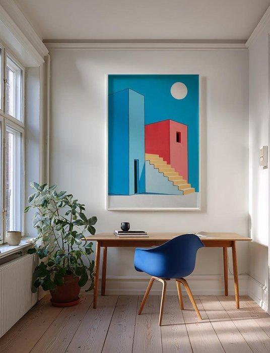 Nelson F. León - Ascenso Geométrico XL- (NO Reserve), Antiek en Kunst, Kunst | Schilderijen | Modern