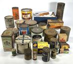 meerdere - Blikken doos - rond - blik - met oude zeep en